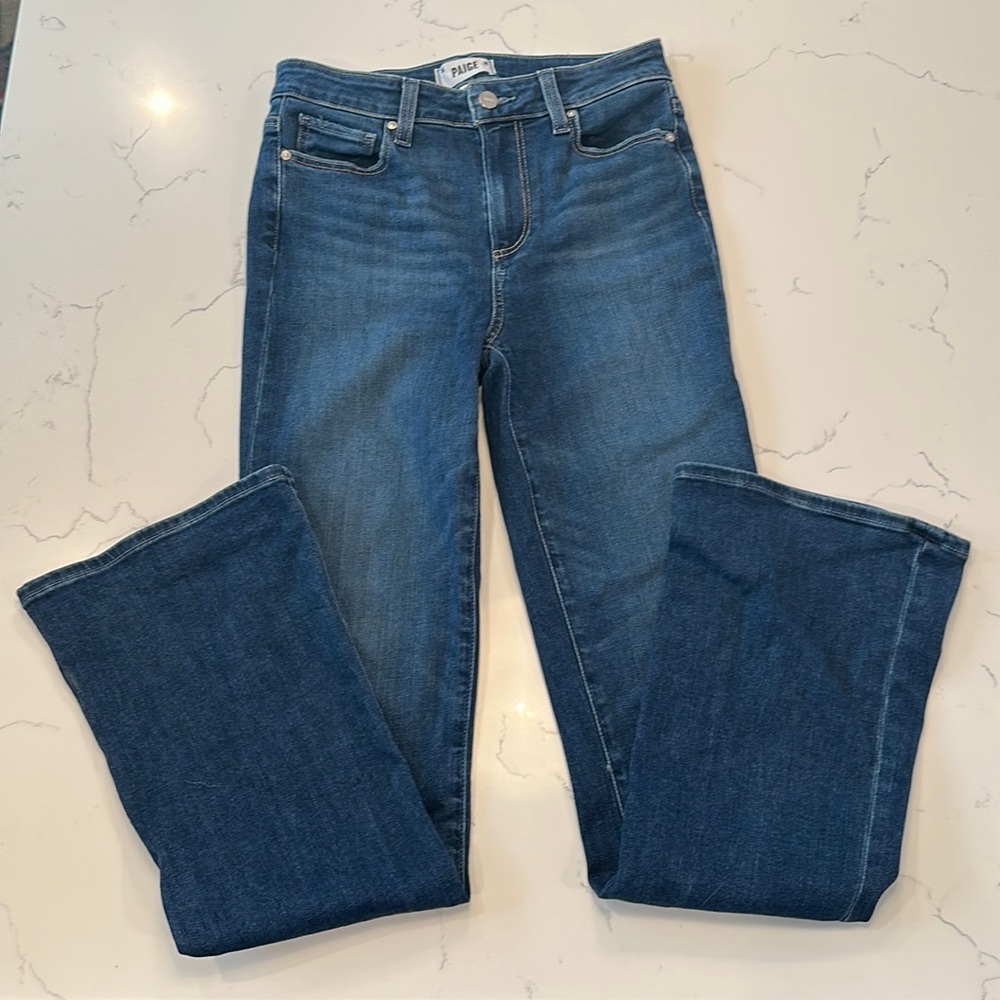 Paige High Rise Laurel Canyon Boot Cut Jean - Size 26 - Dark Blue